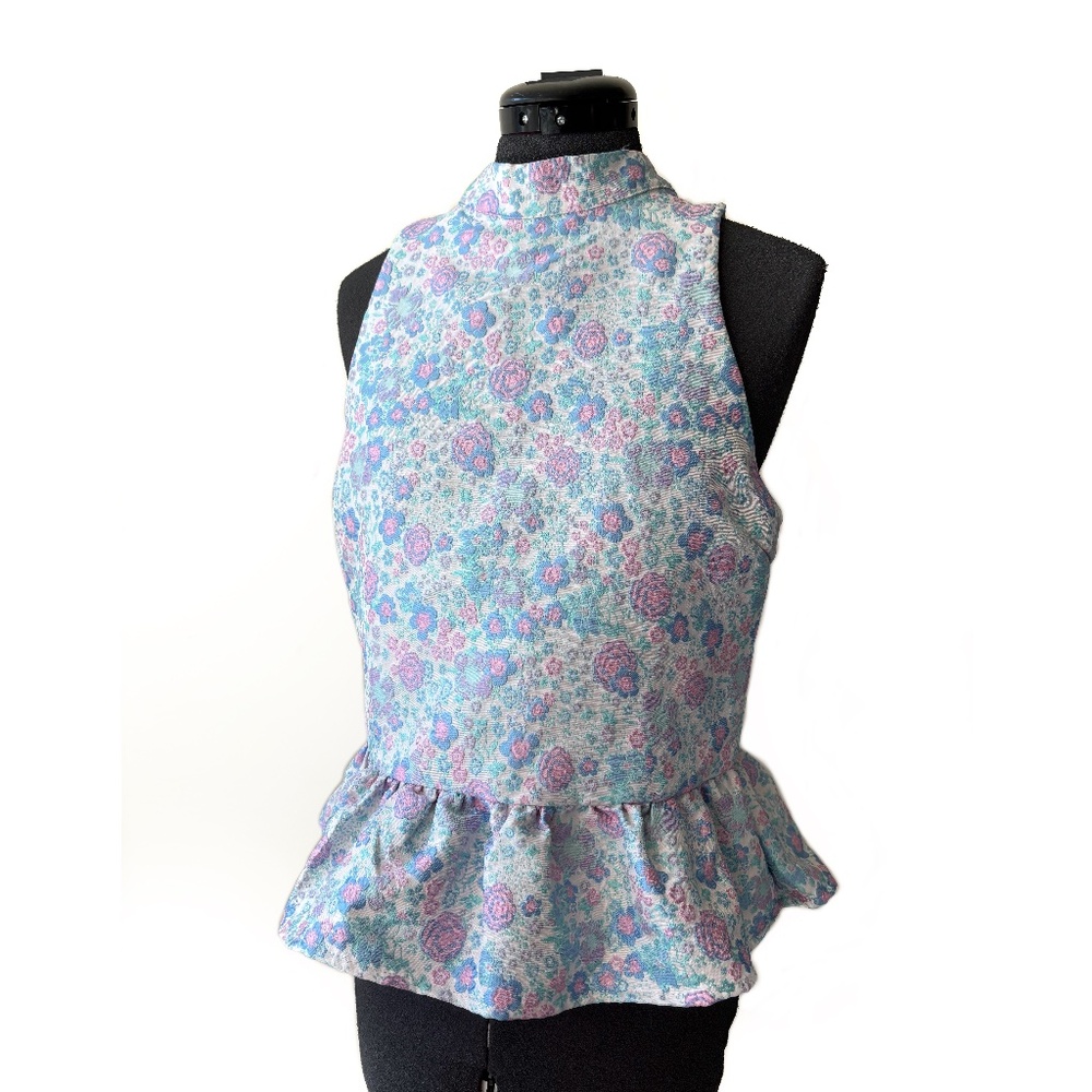 Floral Halter Peplum Blouse